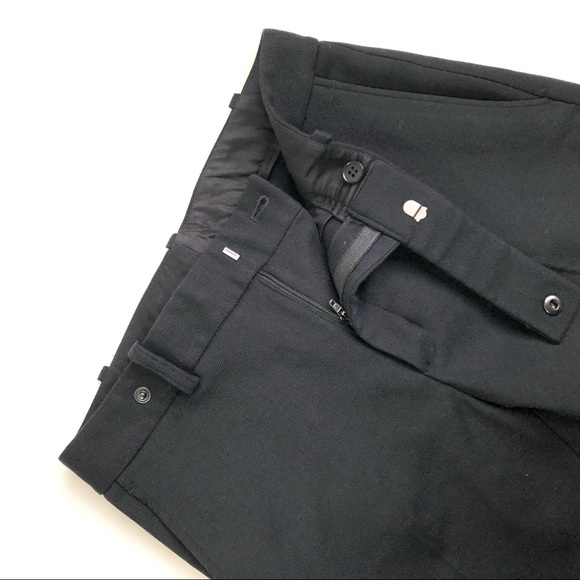 Helmut Lang Black Cropped Double Woven Wool Blend Pants - Picture 5 of 9